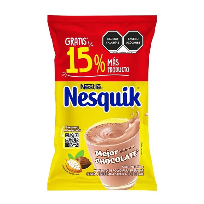 Chocolate Nesquik Nestlé en Polvo Bolsa 411gr