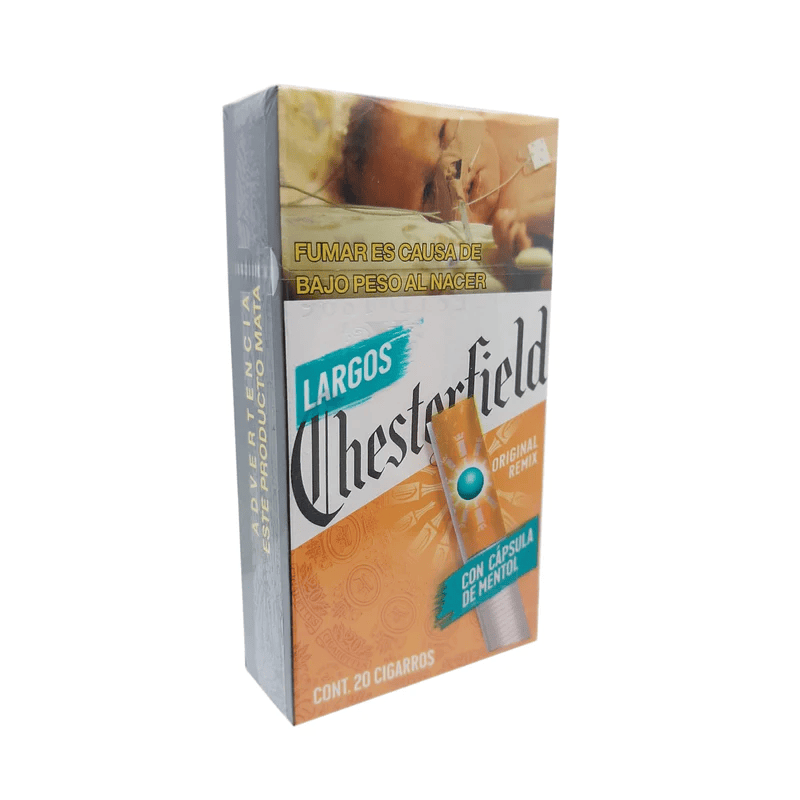Cigarros Chesterfield Largos con Cápsula Mentol 20pz