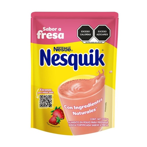[FRESA NESQUIK NESTLÉ POLVO BOLSA 357GR] Fresa Nesquik Nestlé en Polvo Bolsa 357gr